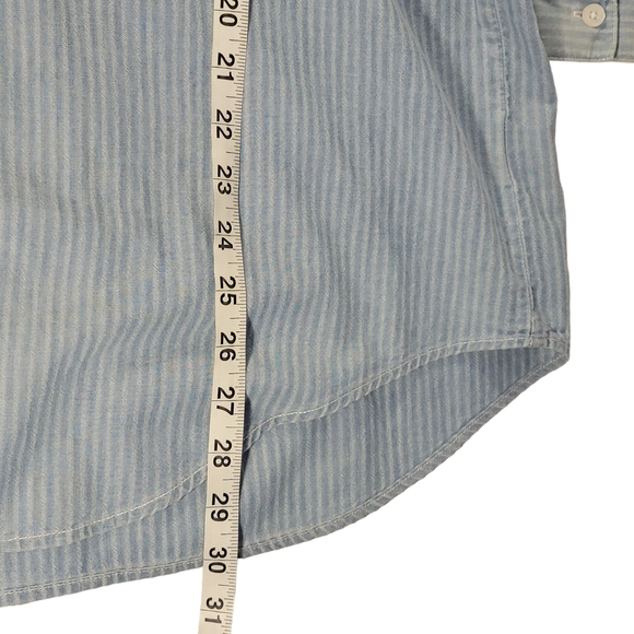 Guess Western Wear Vintage 80's 90's Pinstripe Button Down Collard Shirt Men's L - Picture 10 of 11